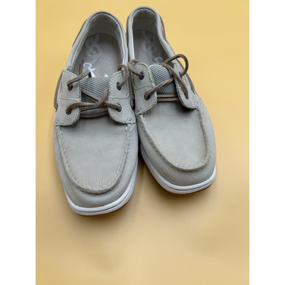 L.L. Bean Womens Sz US 11 M EU 42 UK 9 Boat Shoes Leather Laced Causal Gray